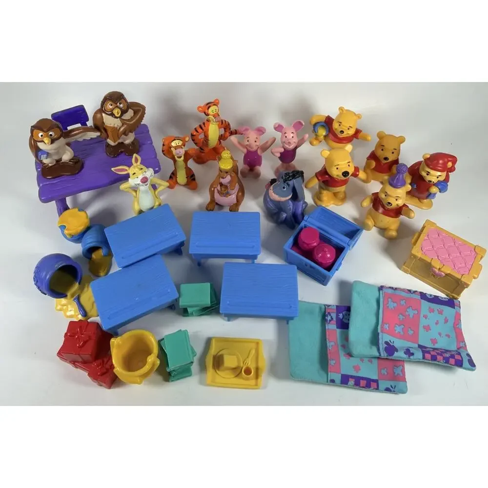 Lot of Winnie The Pooh Character Figures & Various Accessories